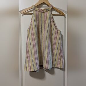 W5‎ Pink and Purple Sleeveless Halter Sundress